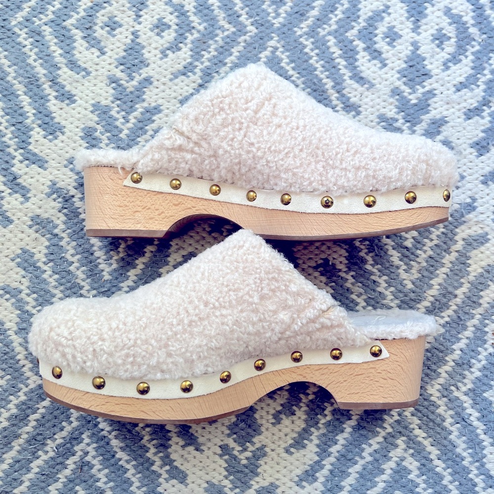 Jcrew Sherpa Mule Clogs Size 8 - Like New! - image 1